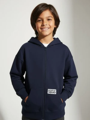 Sinsay - Rozpinana bluza z kapturem - granatowy