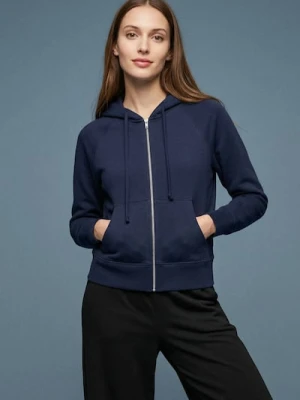 Sinsay - Rozpinana bluza z kapturem - granatowy