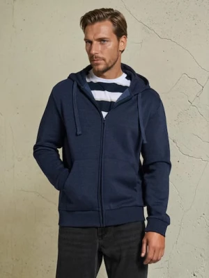 Sinsay - Rozpinana bluza z kapturem - granatowy