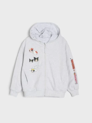 Sinsay - Rozpinana bluza z kapturem Hello Kitty and Friends - szary