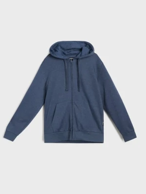 Sinsay - Rozpinana bluza z kapturem i kieszeniami - granatowy
