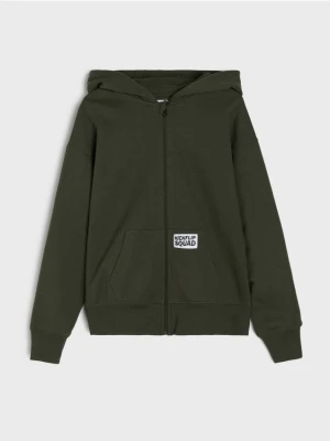 Sinsay - Rozpinana bluza z kapturem - khaki