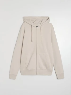 Sinsay - Rozpinana bluza z kapturem - kremowy