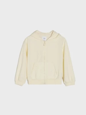 Sinsay - Rozpinana bluza z kapturem - kremowy