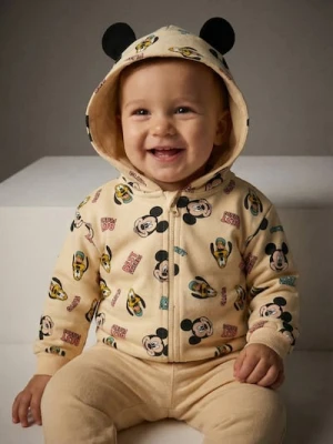 Sinsay - Rozpinana bluza z kapturem Mickey Mouse - beżowy