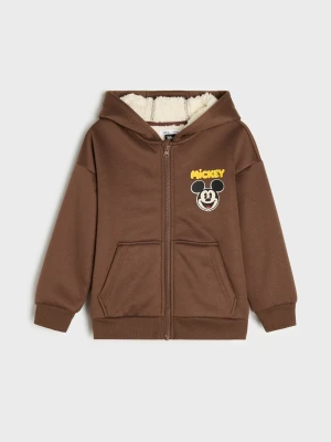 Sinsay - Rozpinana bluza z kapturem Mickey Mouse - brązowy