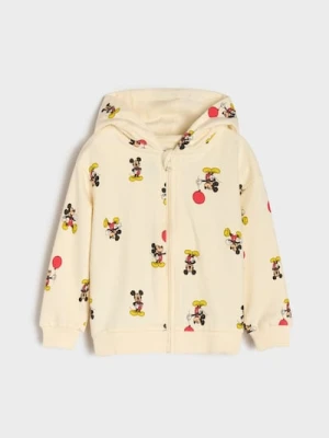 Sinsay - Rozpinana bluza z kapturem Mickey Mouse - kremowy