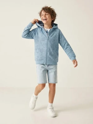 Sinsay - Rozpinana bluza z kapturem - mid blue