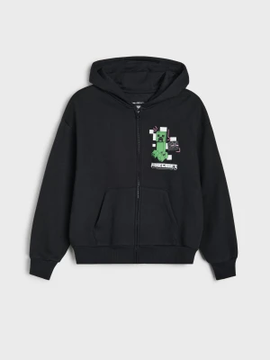 Sinsay - Rozpinana bluza z kapturem Minecraft - czarny