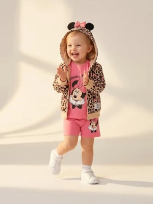 Sinsay - Rozpinana bluza z kapturem Minnie Mouse - beżowy