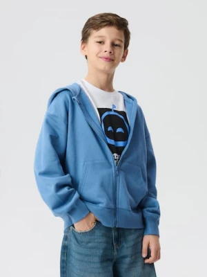 Sinsay - Rozpinana bluza z kapturem - niebieski