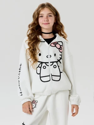 Sinsay - Rozpinana bluza z kapturem oversize Hello Kitty - kremowy
