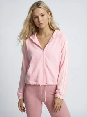 Sinsay - Rozpinana bluza z kapturem - różowy