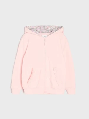 Sinsay - Rozpinana bluza z kapturem - różowy