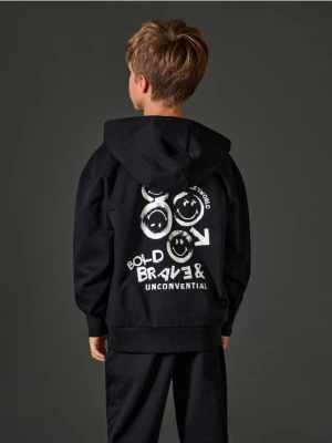 Sinsay - Rozpinana bluza z kapturem SmileyWorld® - czarny