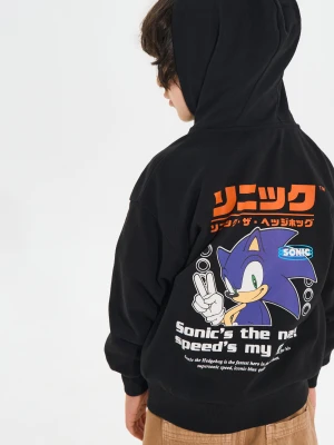 Sinsay - Rozpinana bluza z kapturem Sonic the Hedgehog - czarny