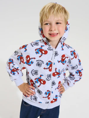 Sinsay - Rozpinana bluza z kapturem Spider-Man - szary