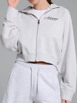 Sinsay - Rozpinana bluza z kapturem - szary