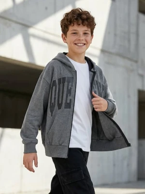 Sinsay - Rozpinana bluza z kapturem - szary