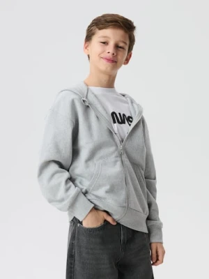 Sinsay - Rozpinana bluza z kapturem - szary