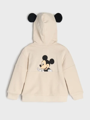 Sinsay - Rozpinana bluza z kapturem z elementami 3D Mickey Mouse - beżowy