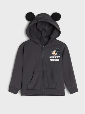 Sinsay - Rozpinana bluza z kapturem z elementami 3D Mickey Mouse - szary