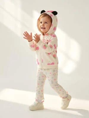 Sinsay - Rozpinana bluza z kapturem z elementami 3D Minnie and Daisy - kremowy