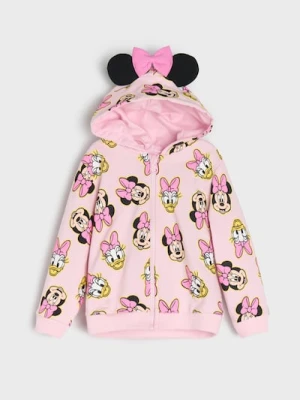 Sinsay - Rozpinana bluza z kapturem z elementami 3D - różowy