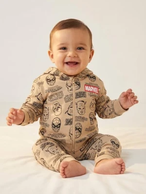 Sinsay - Rozpinana bluza z kapturem ze wzorem Marvel - beżowy