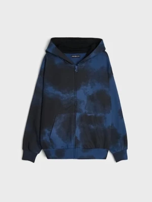 Sinsay - Rozpinana bluza z kapturem ze wzorem tie-dye - wielobarwny