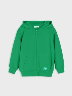 Sinsay - Rozpinana bluza z kapturem - zielony