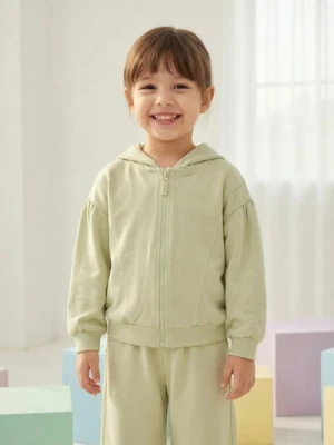 Sinsay - Rozpinana bluza z kapturem - zielony