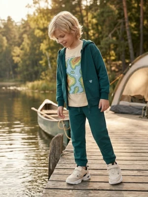 Sinsay - Rozpinana bluza z kapturem - zielony