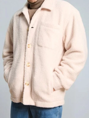 Sinsay - Rozpinana bluza z kołnierzem - kremowy