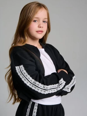 Sinsay - Rozpinana bluza z lampasami - czarny