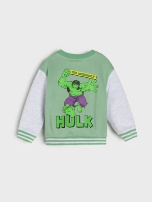 Sinsay - Rozpinana bluza z nadrukiem na plecach Hulk - green spruce
