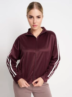 Sinsay - Rozpinana bluza ze stójką - bordowy