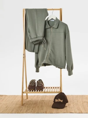 Sinsay - Rozpinana bluza ze stójką - zielony