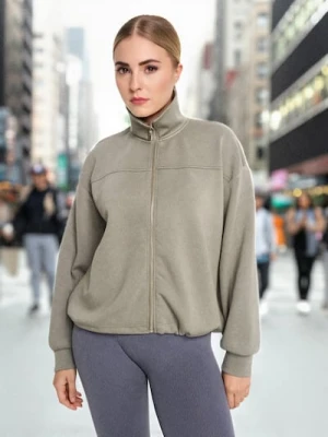 Sinsay - Rozpinana bluza ze stójką - zielony