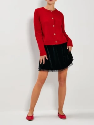 Sinsay - Rozpinany sweter na guziki - czerwony