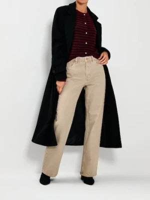 Sinsay - Rozpinany sweter w paski - bordowy