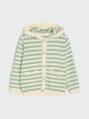 Sinsay - Rozpinany sweter w paski z kapturem - wielobarwny