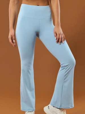 Sinsay - Rozszerzane spodnie sportowe z wysokim stanem - niebieski