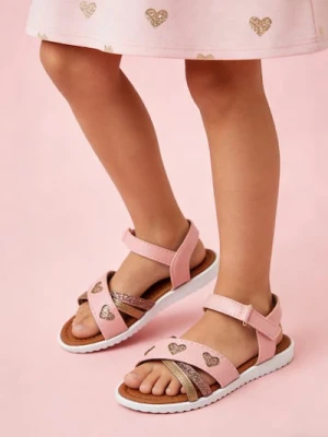 Sinsay - Sandały z brokatowymi sercami - różowy