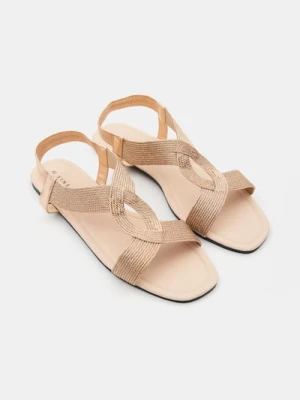 Sinsay - Sandały z plecionymi paskami - złoty