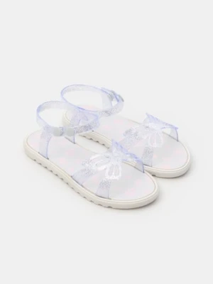 Sinsay - Sandały zdobione brokatem - srebrny