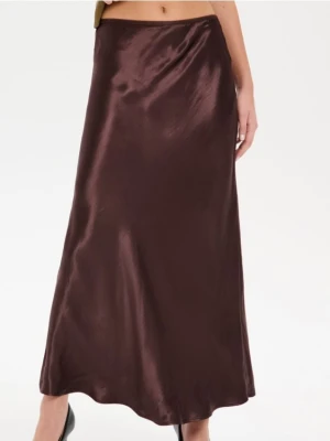 Zdjęcie produktu Sinsay - Satynowa spódnica midi z wiskozy - brązowy