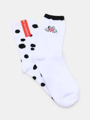 Sinsay - Skarpetki 2 pack 101 Dalmatians - biały