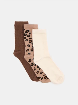 Sinsay - Skarpetki 3 pack - beżowy