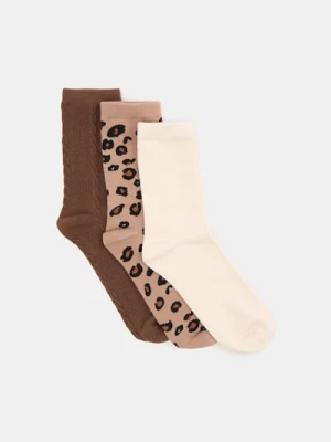 Sinsay - Skarpetki 3 pack - beżowy